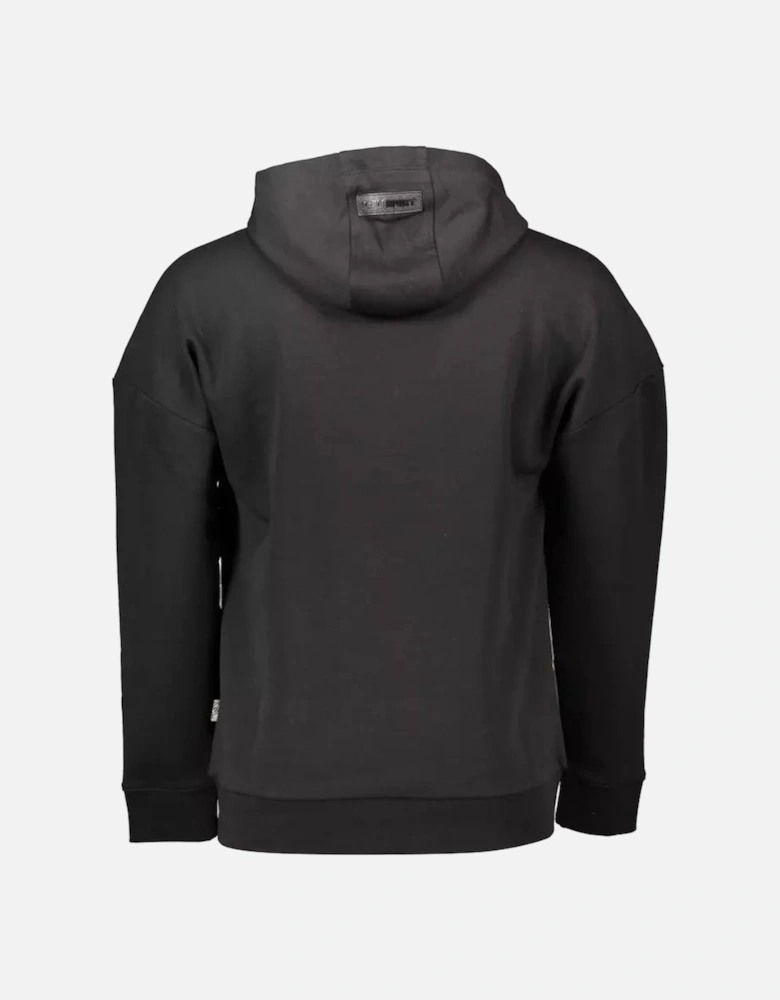 Plein Sport Mens Black & Gold Logo Hoodie