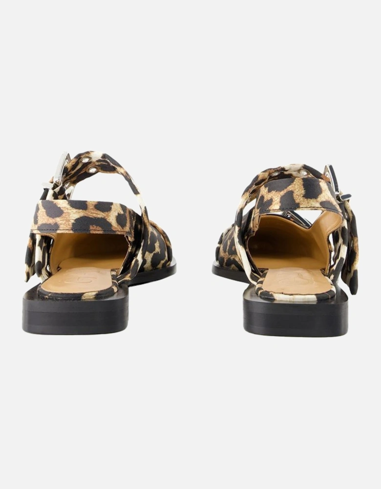 Leopard Print Buckle Sandals