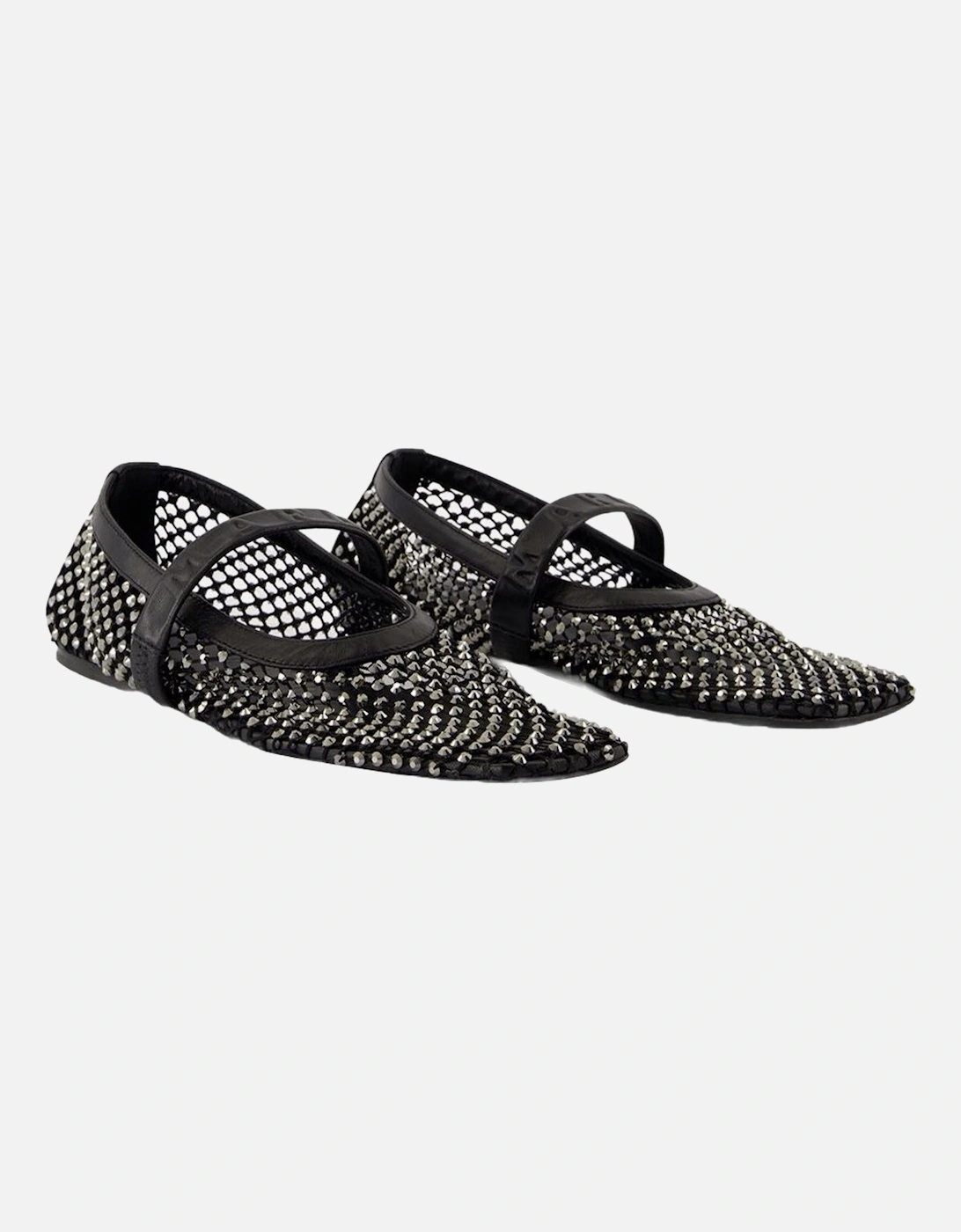 Crystal Mesh Flats Pointed Toe