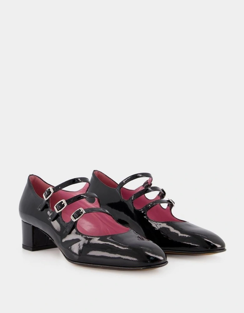Triple Strap Patent Leather Heels