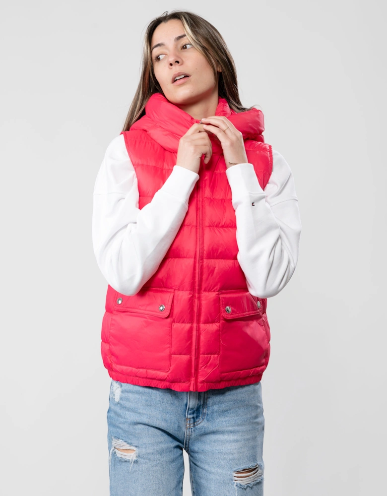 Lightweight Padded Womens Hooded Vest