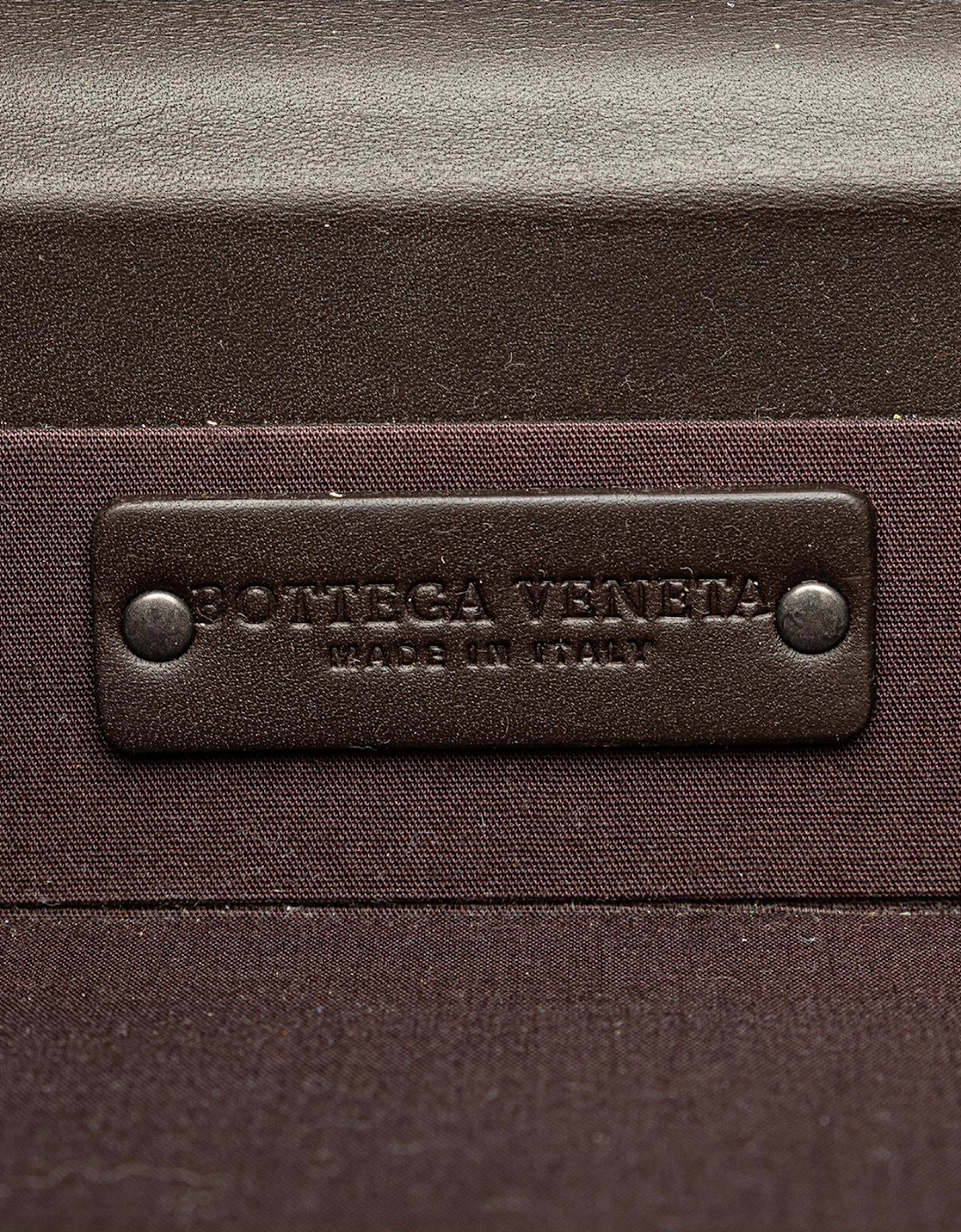 Nappa Leather Woven Briefcase with Structured Handle and Flip-Lock Closures