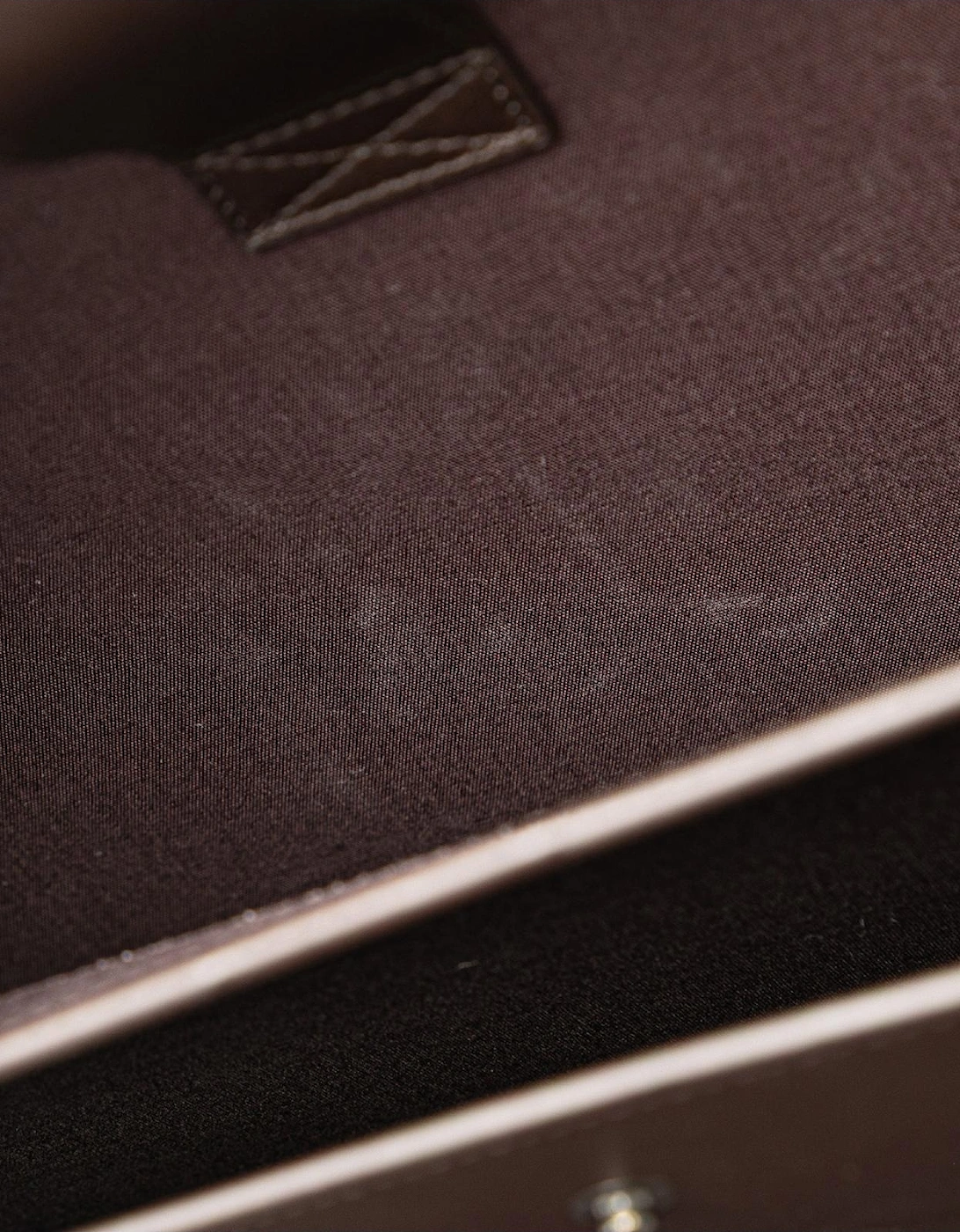 Nappa Leather Woven Briefcase with Structured Handle and Flip-Lock Closures