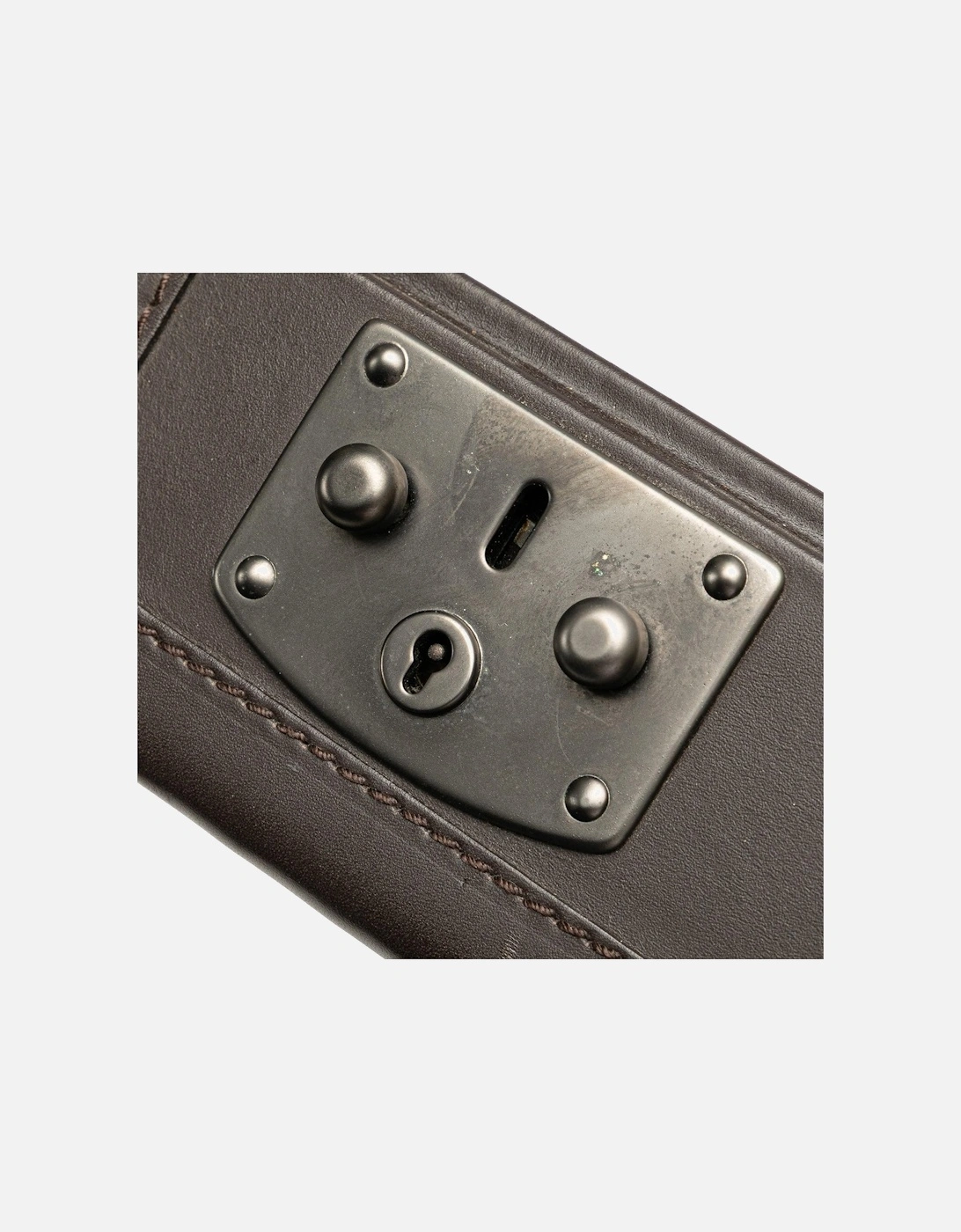 Nappa Leather Woven Briefcase with Structured Handle and Flip-Lock Closures