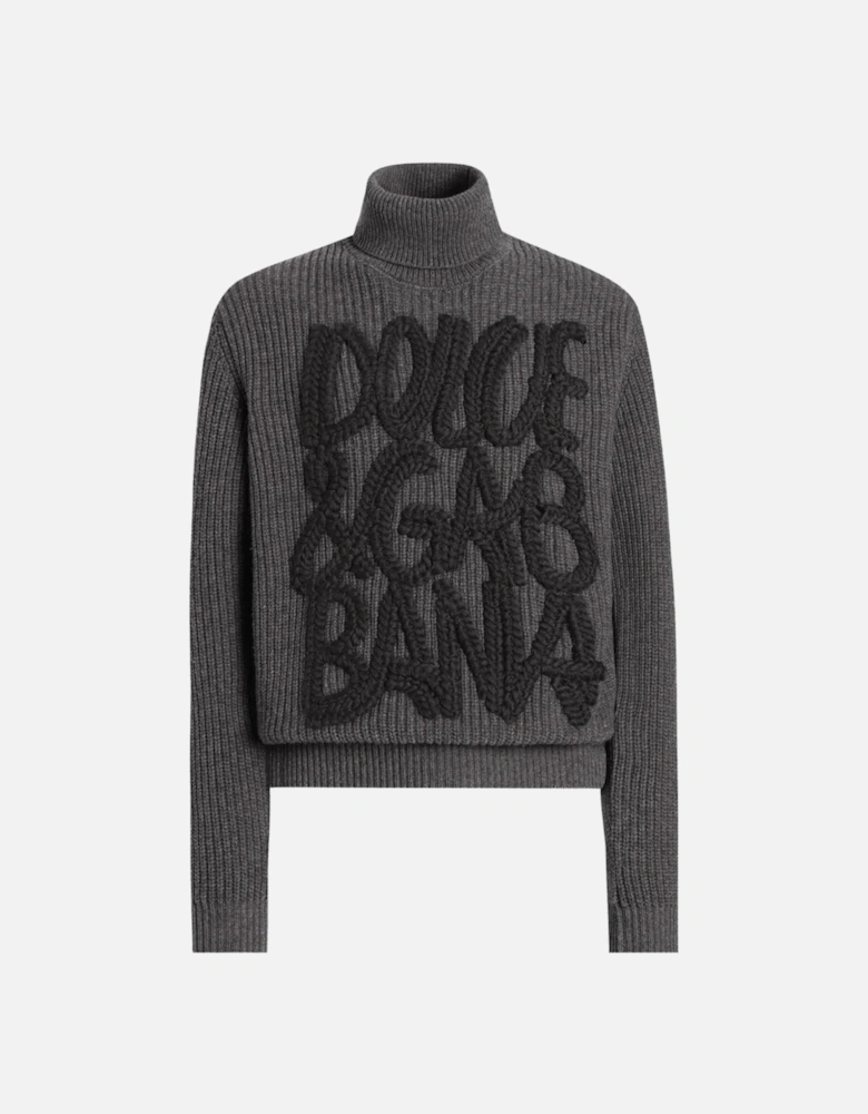 TURTLE NECK LOGO SWEATER