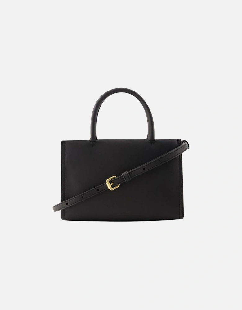 Black Synthetic Mini Shopper Bag