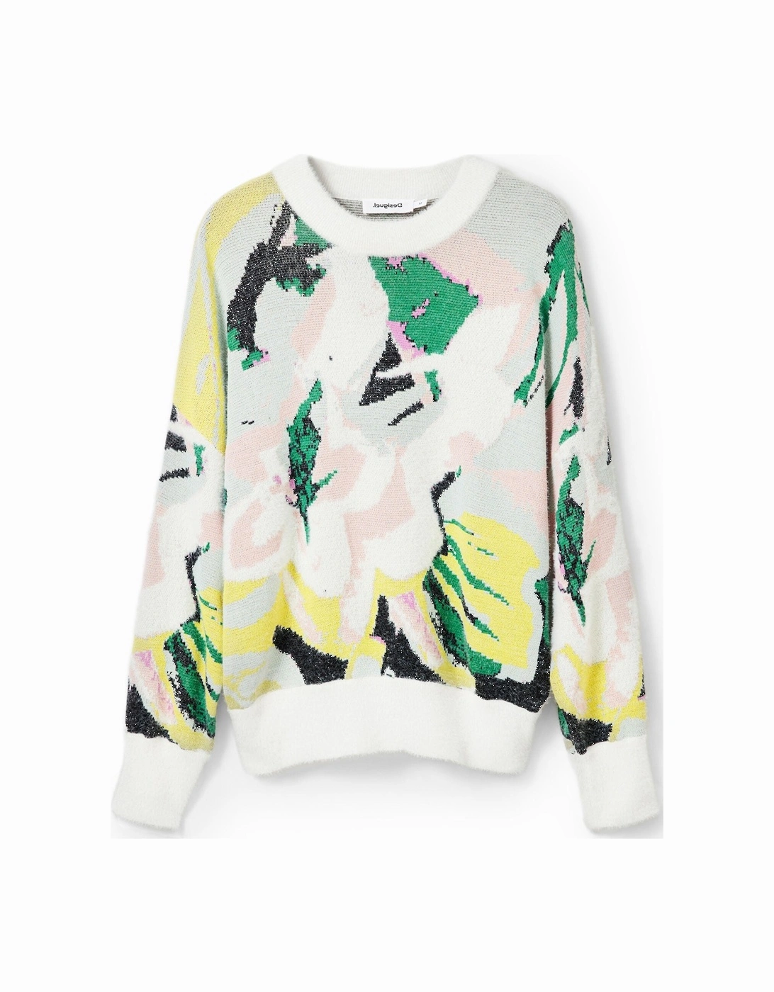 Women's Floral Knitted Sweater White, 4 of 3