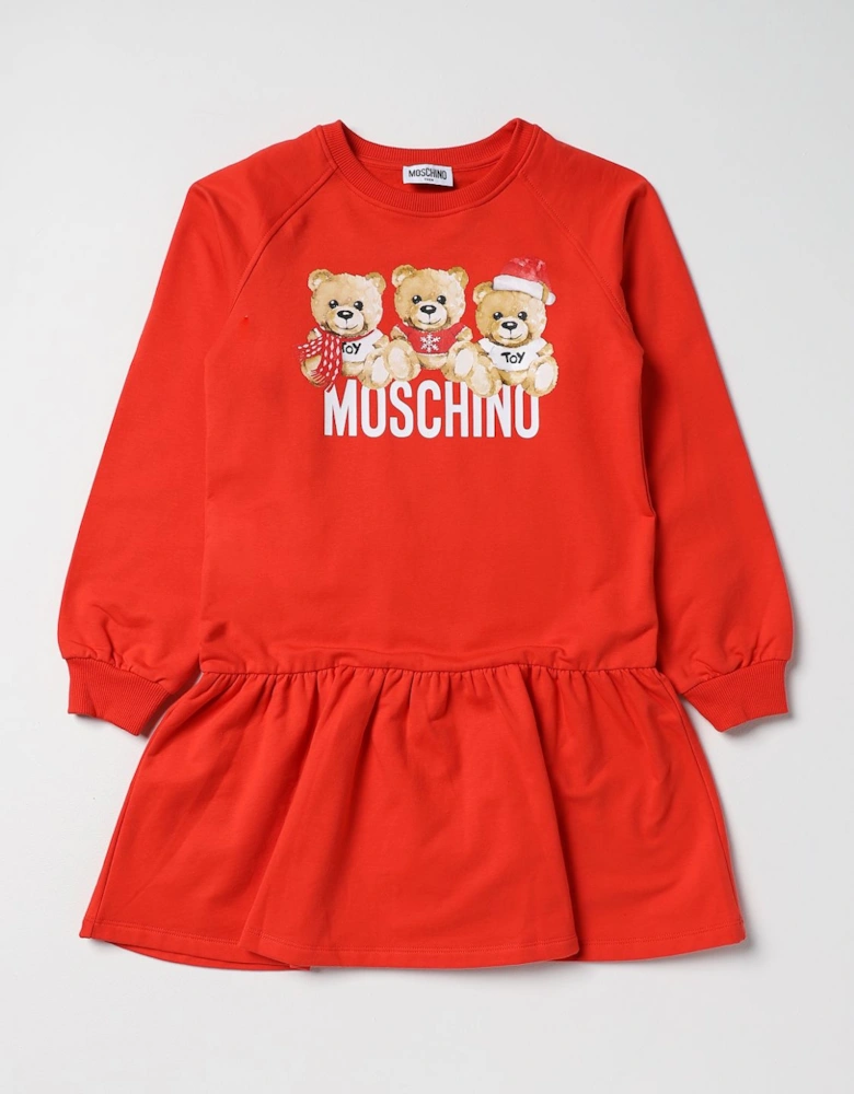 Kids Christmas Teddy Bear Dress