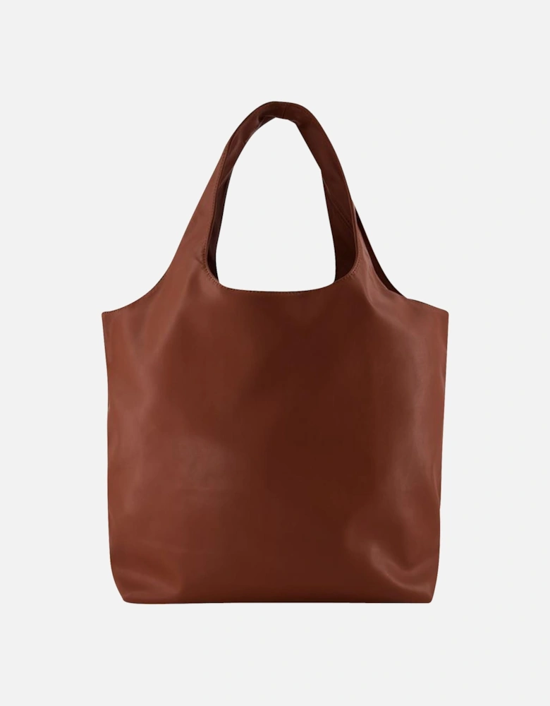Oversized Synthetic Leather Tote Bag