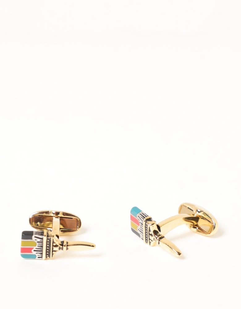 Paintbrush Cufflinks GoldTone