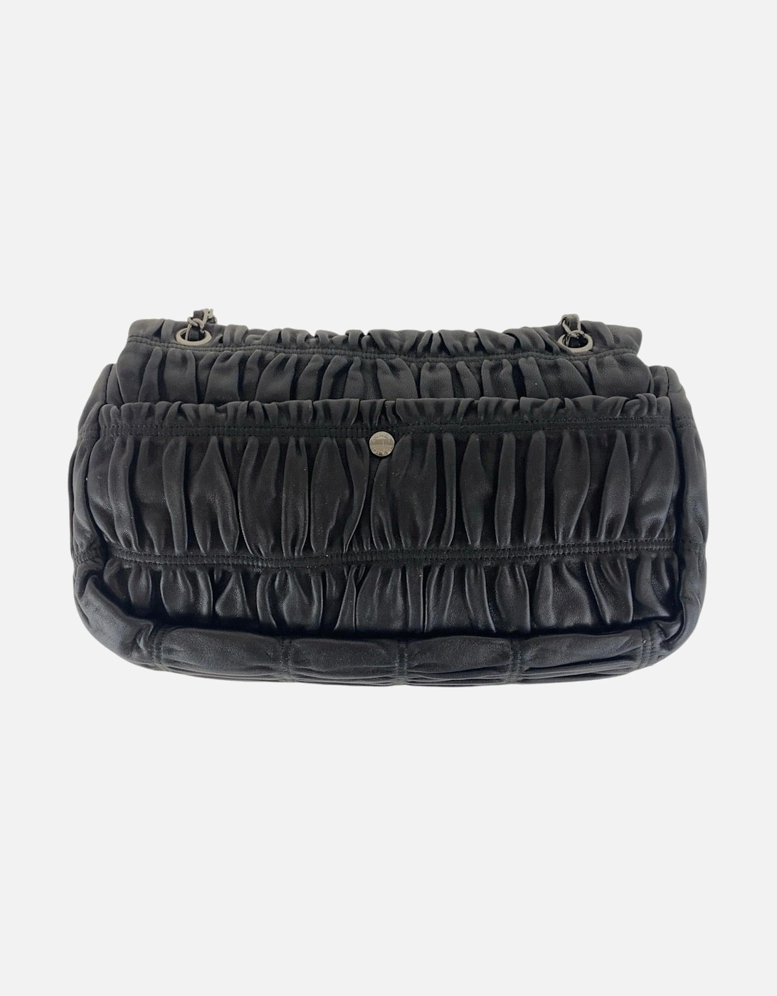 Plisse Leather Chain Shoulder Bag