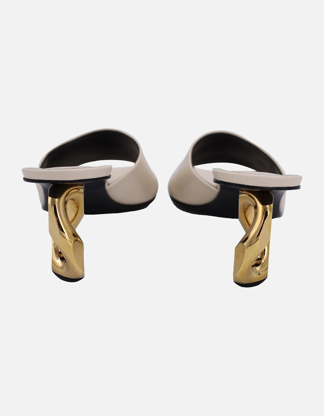 Chain Detail Mules Leather Heels