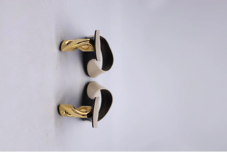 Chain Detail Mules Leather Heels