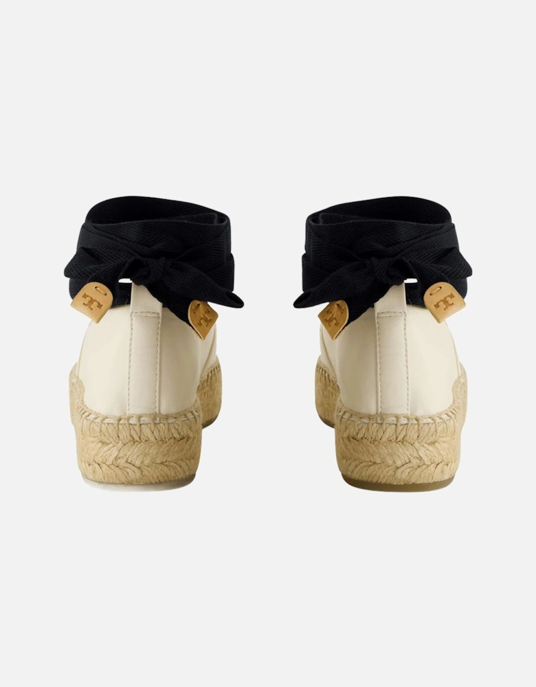 Minorca Leather Espadrille with Ribbon Laces
