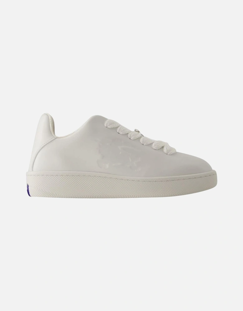 Textured Leather Sneakers with Top Laces