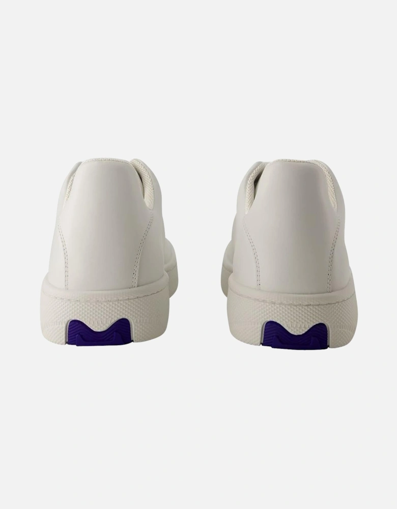 Textured Leather Sneakers with Top Laces