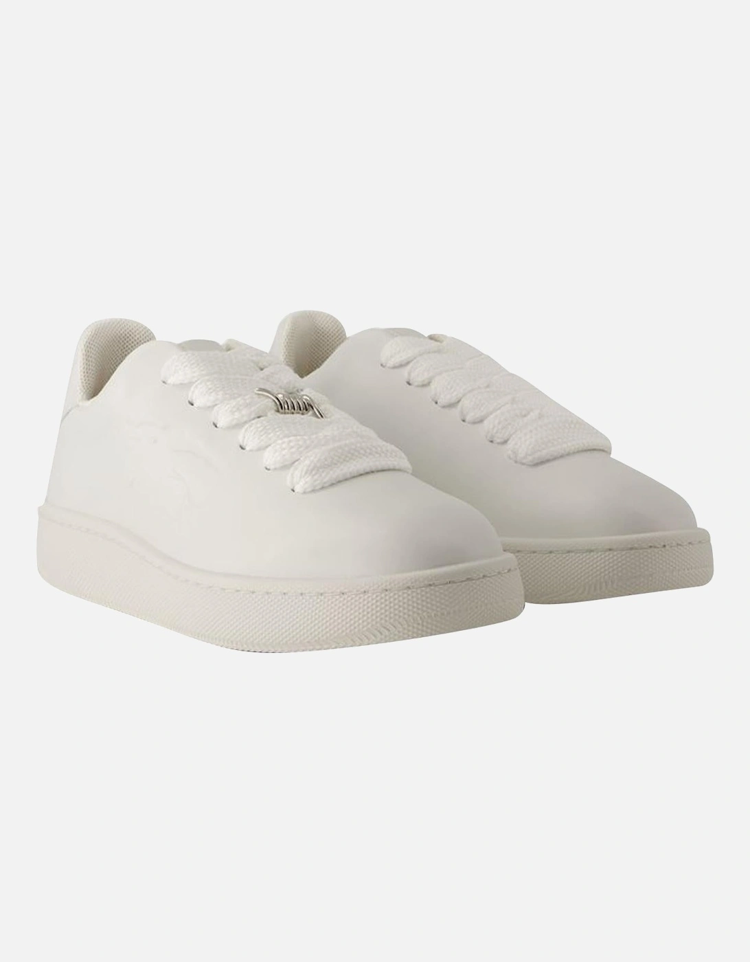 Textured Leather Sneakers with Top Laces