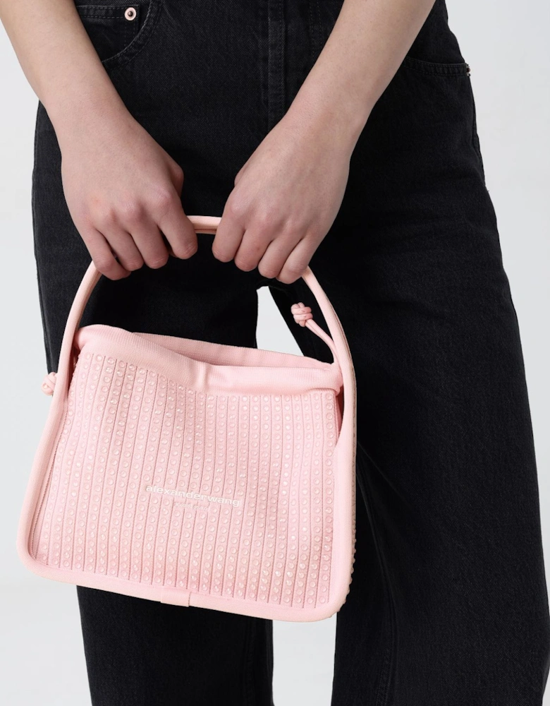 Martini CrystalEmbellished Knit Top Handle Bag