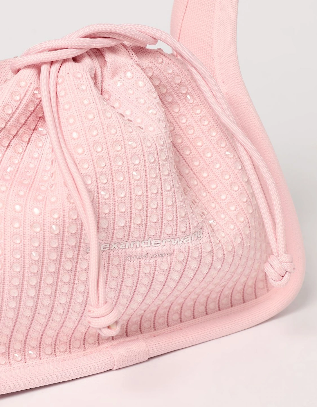 Martini CrystalEmbellished Knit Top Handle Bag