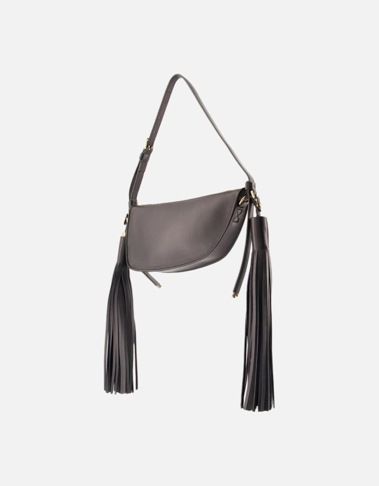 Half Moon Leather Shoulder Bag Tassel