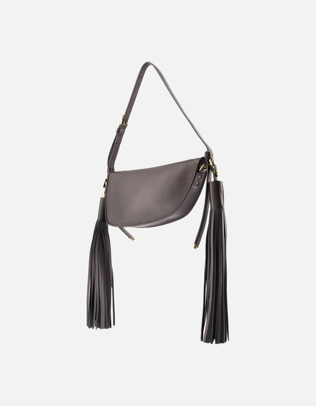 Half Moon Leather Shoulder Bag Tassel