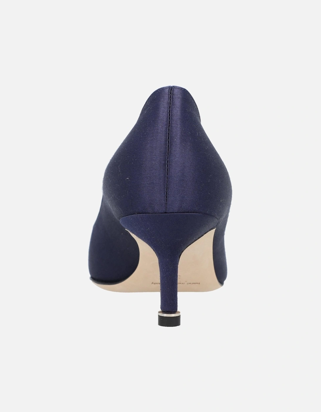 Crystal Buckle Satin Almond Toe Pumps with Stiletto Mid Heel