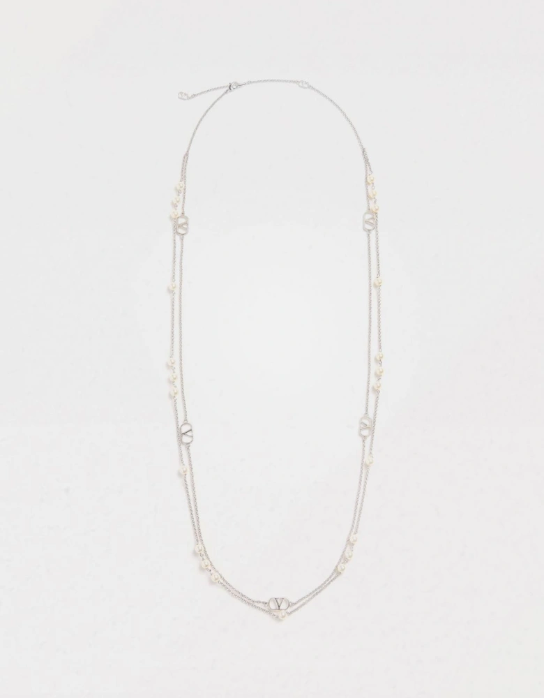 Double Strand Pearl Necklace