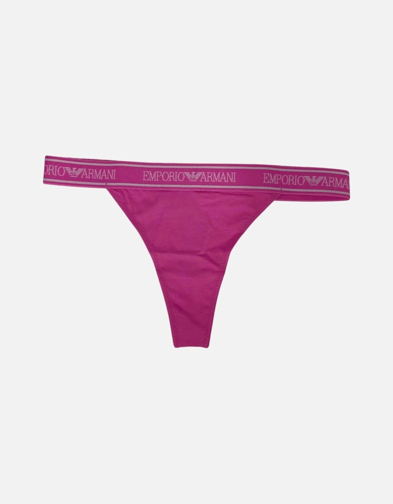 Iconic Logoband Stretch Cotton Thong, Pop Pink