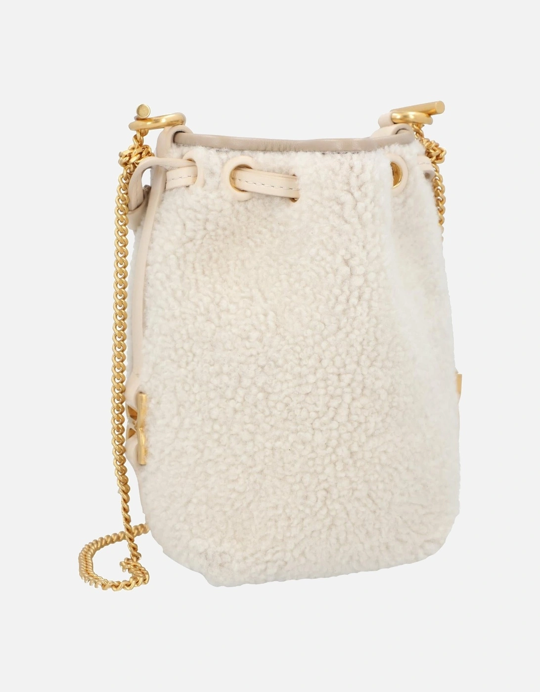 Mini Edith Shearling Bucket Bag