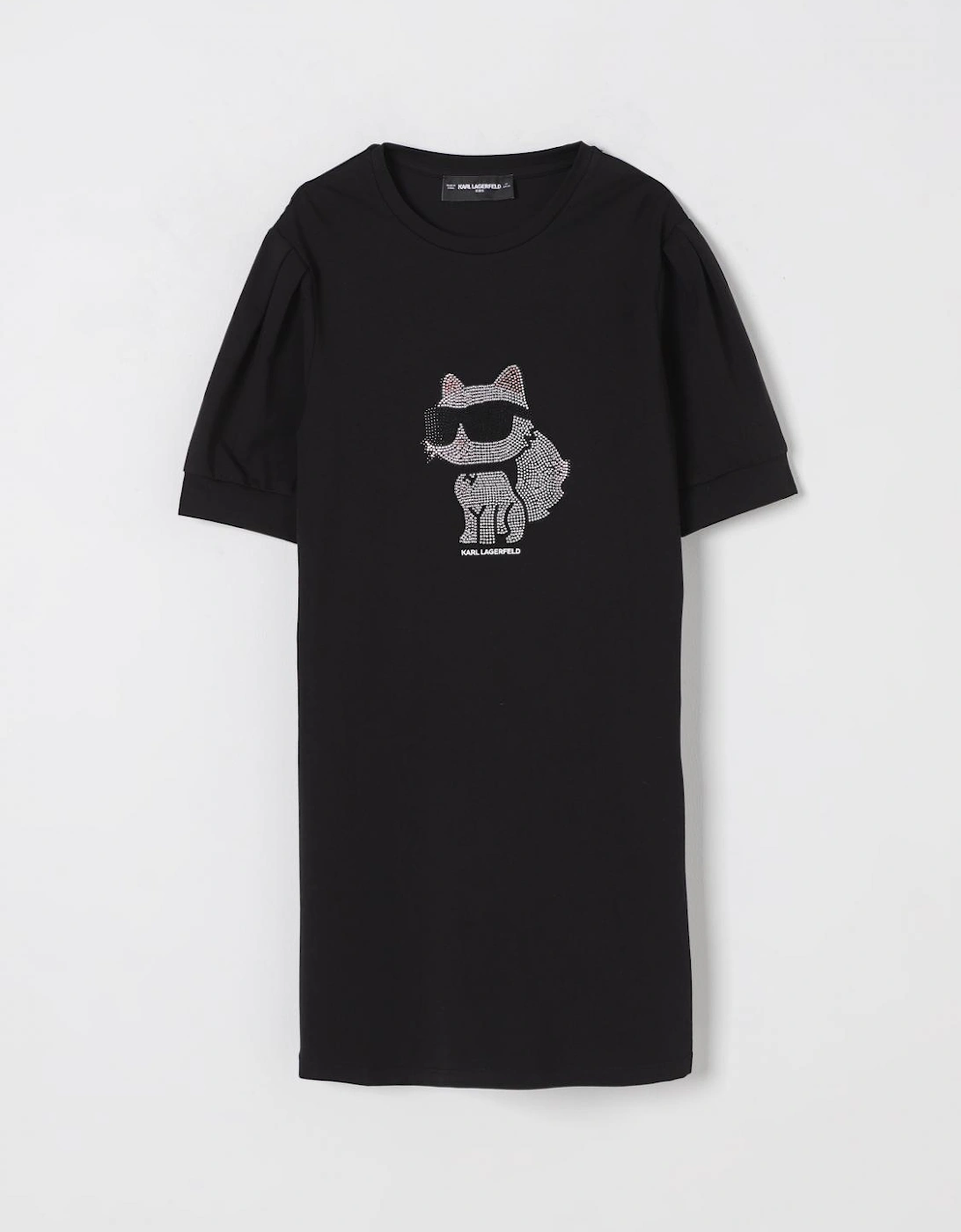 Relaxed Fit T-Shirt Dress with Rhinestone Graphic Detail, 4 of 3