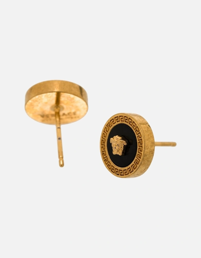 Circular Medusa Earrings Gold