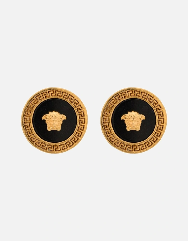 Circular Medusa Earrings Gold