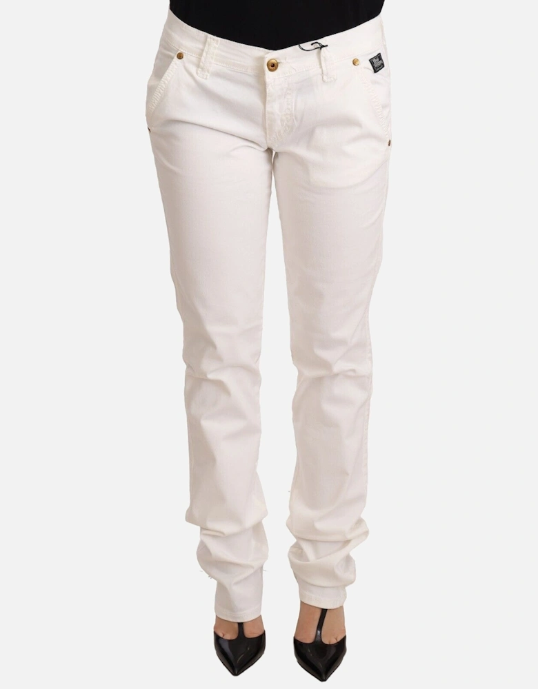 White Cotton Trousers Casual Style