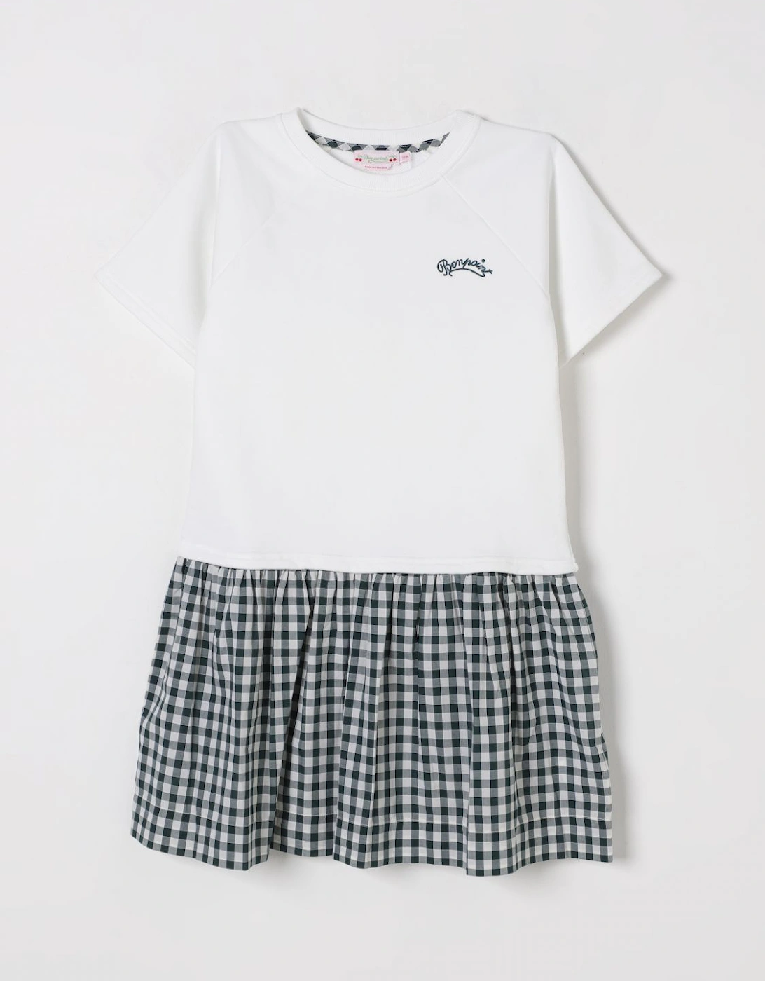 Gingham Hem Short Sleeve Dress
