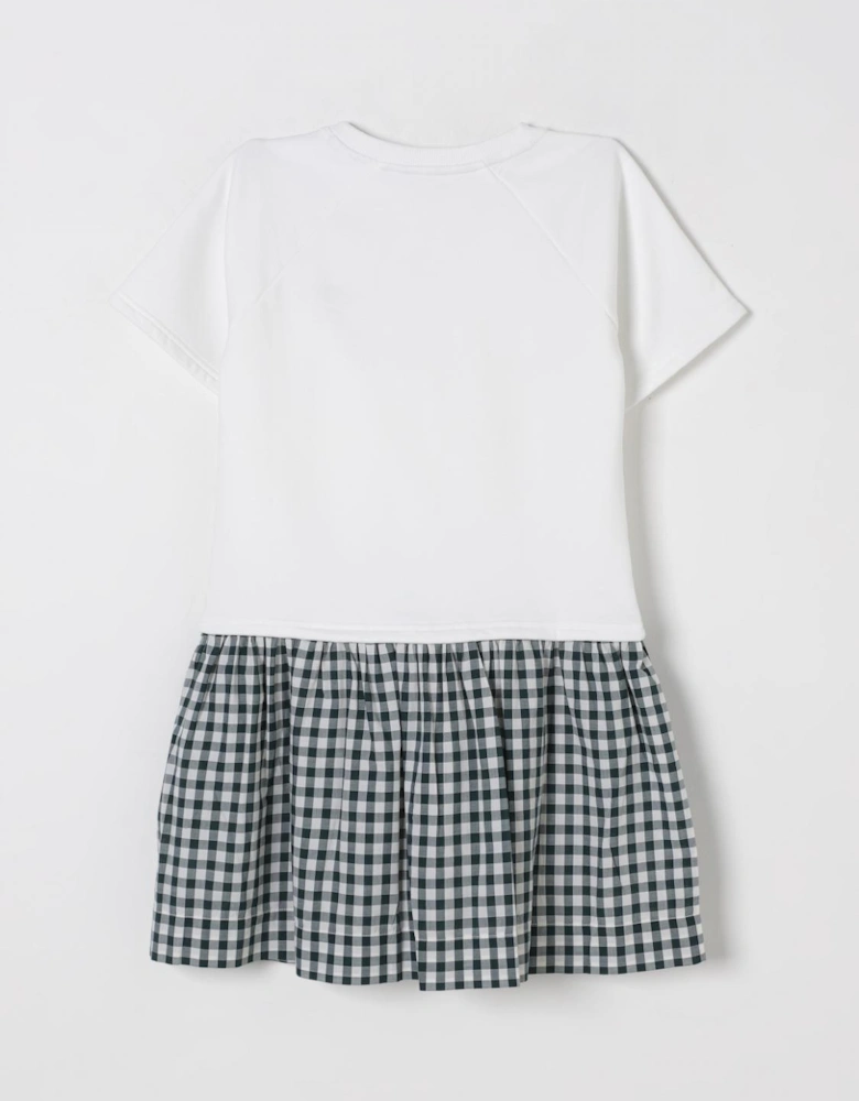 Gingham Hem Short Sleeve Dress