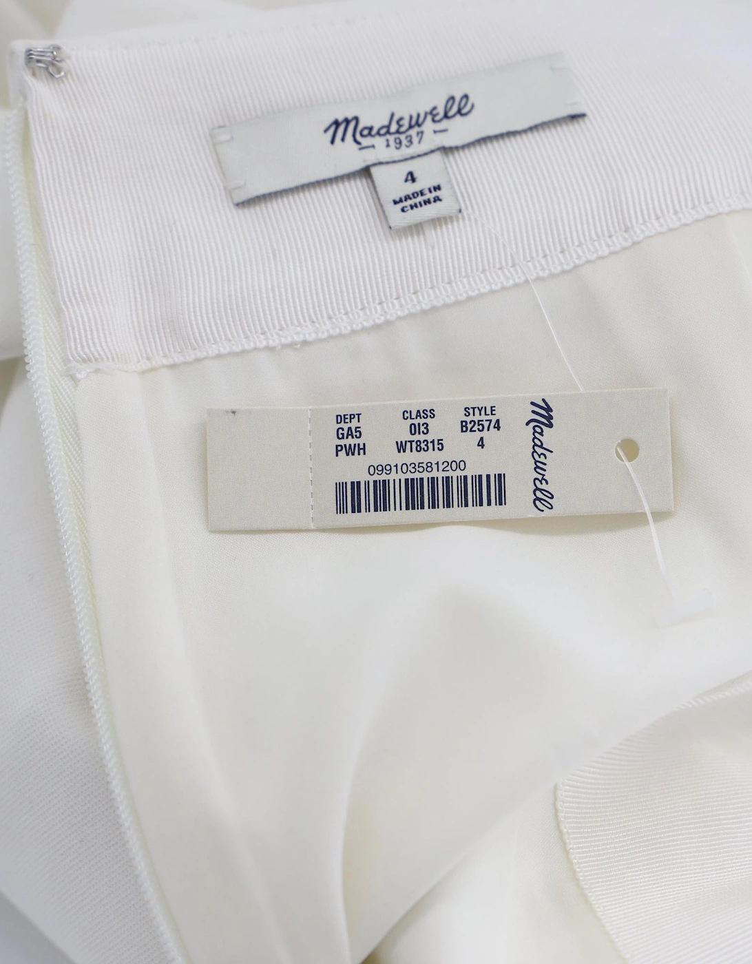 White Midi Pencil Skirt in Polyester by Madewell