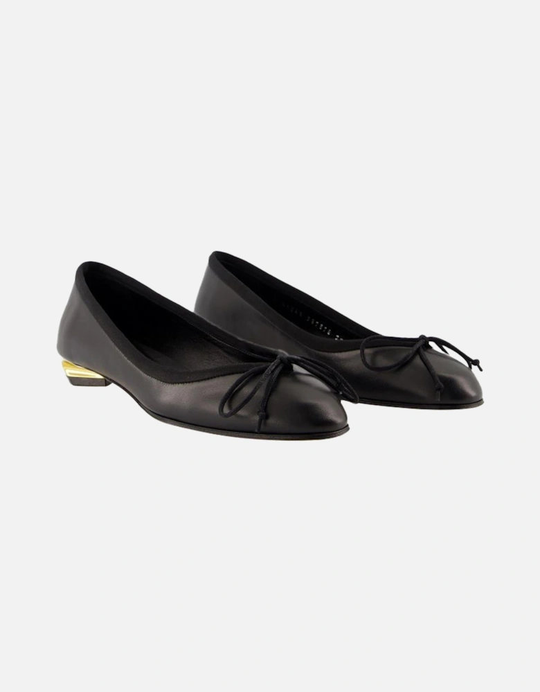 BowDetailed Ballerina Flats Leather