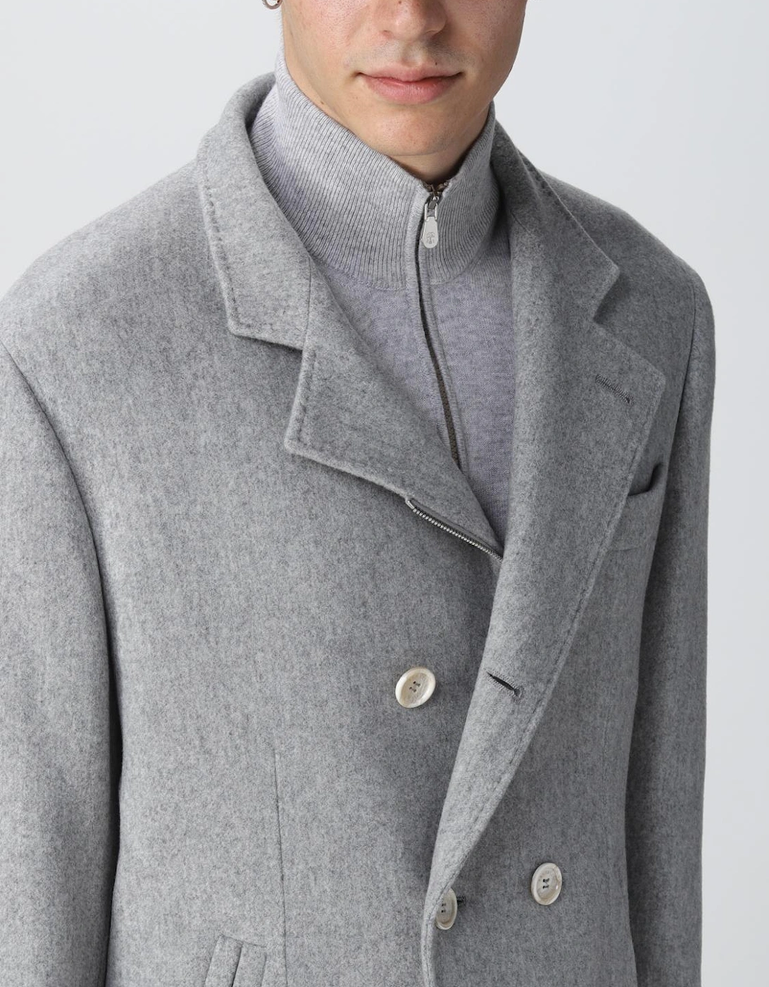High Neck Double Breasted Peacoat
