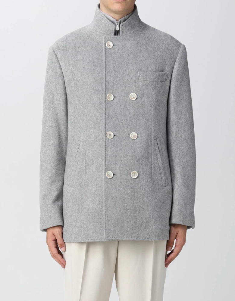 High Neck Double Breasted Peacoat
