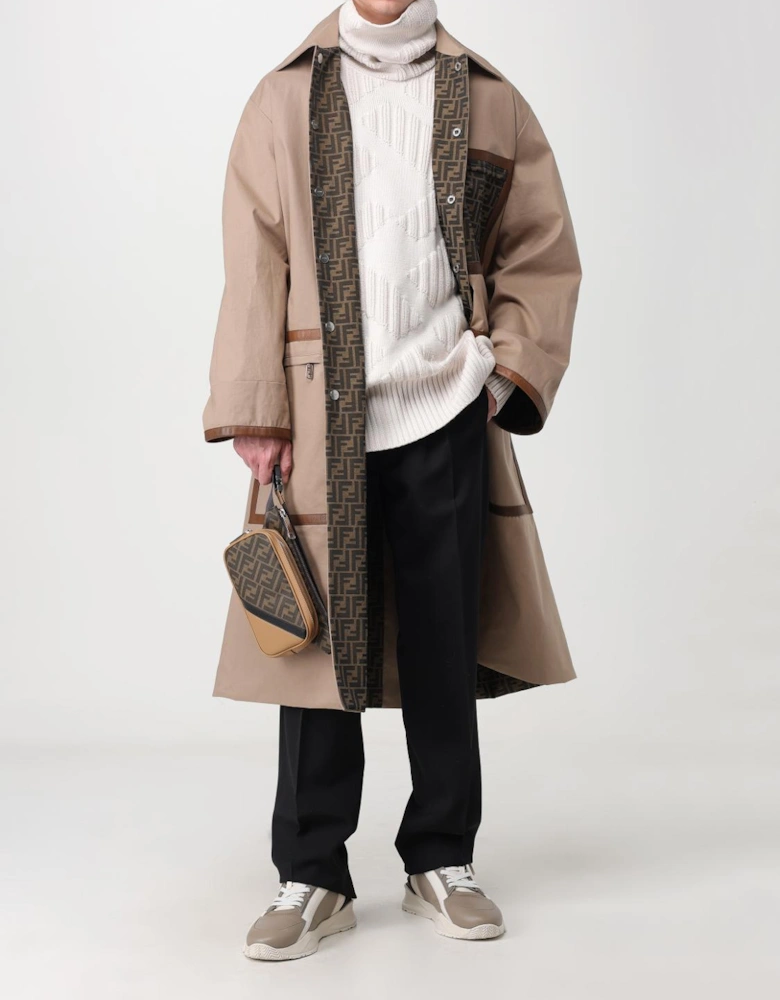 Long Coat Leather Detail
