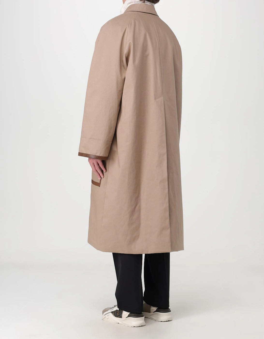 Long Coat Leather Detail