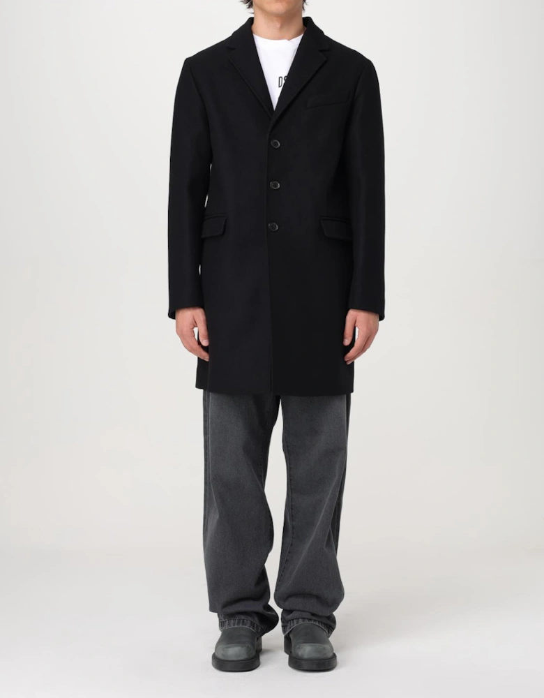 Classic Overcoat Long Sleeves Wool