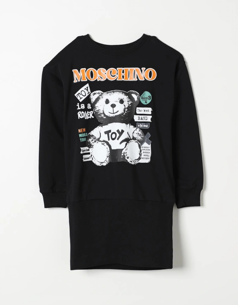 Teddy Bear Graphic Sweatshirt Dress