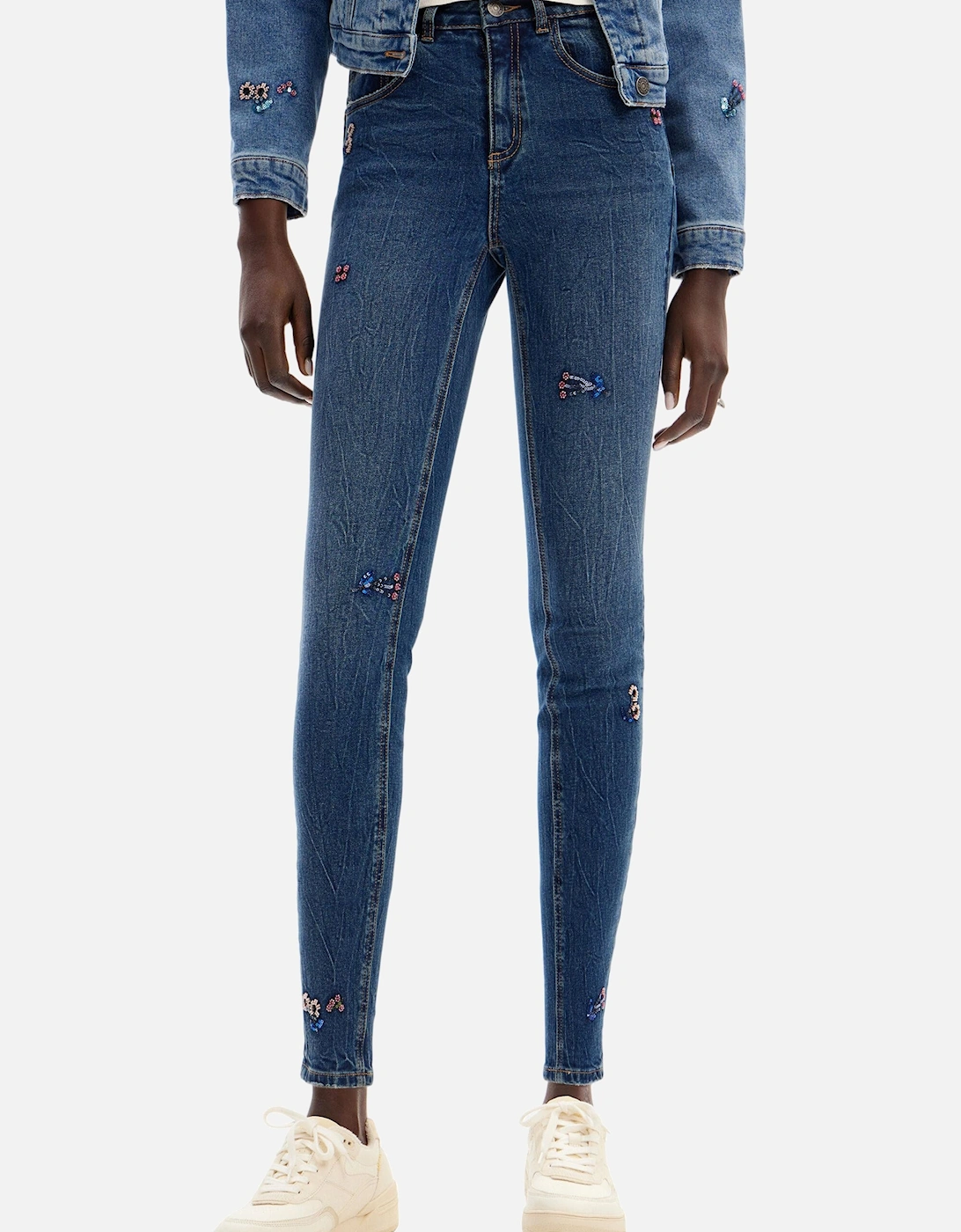 Girls Embroidered Skinny Jeans