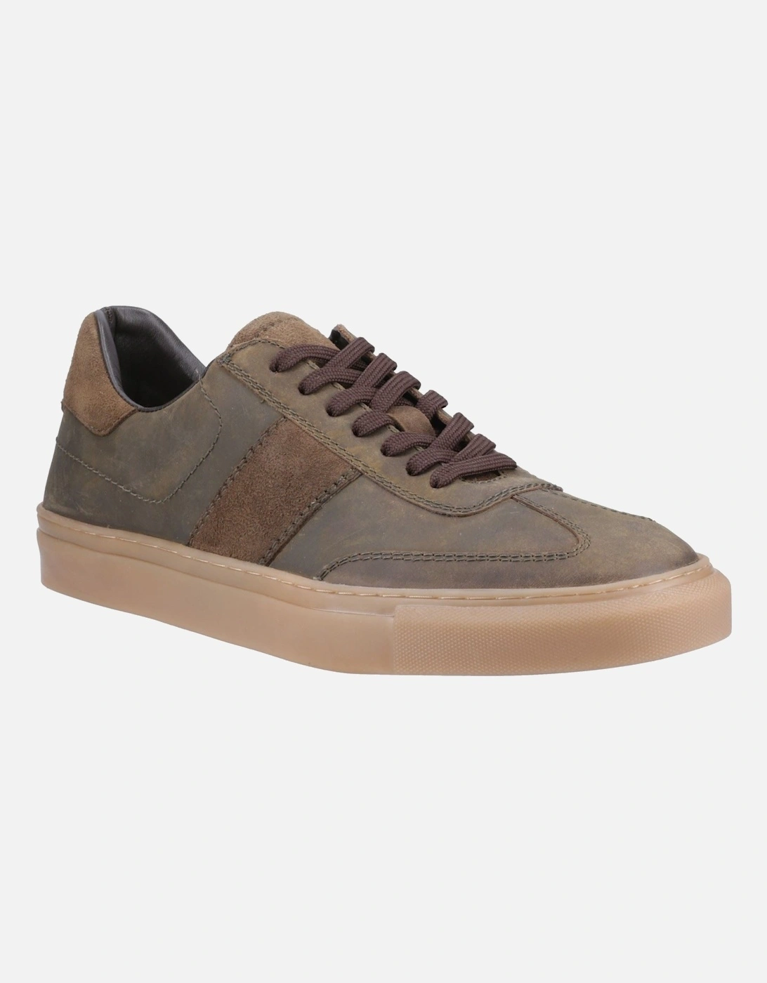 Hush Puppies Men's Hush Puppies Riley Suede Men's Khaki Trainers - Brown