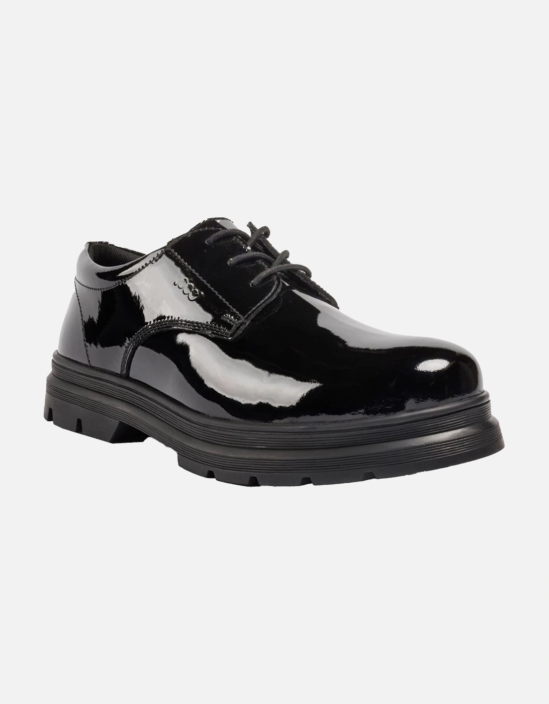 Irene Faux Leather Girls's Black Patent Loafers, 9 of 8