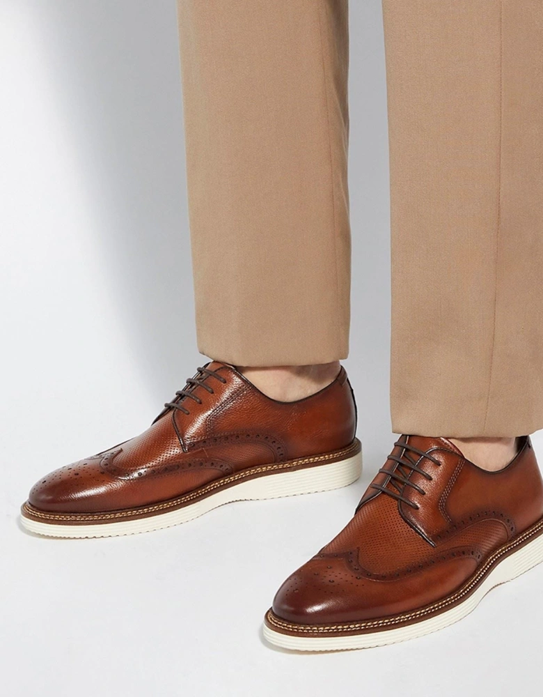 Dune Benidictus Nubuck Men's Tan Brogues Shoes