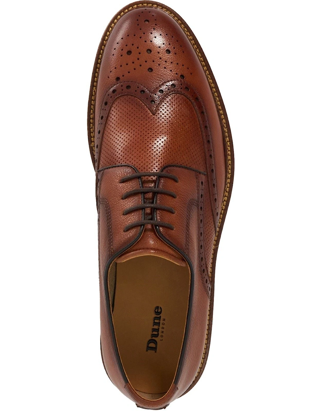 Dune Benidictus Nubuck Men's Tan Brogues Shoes