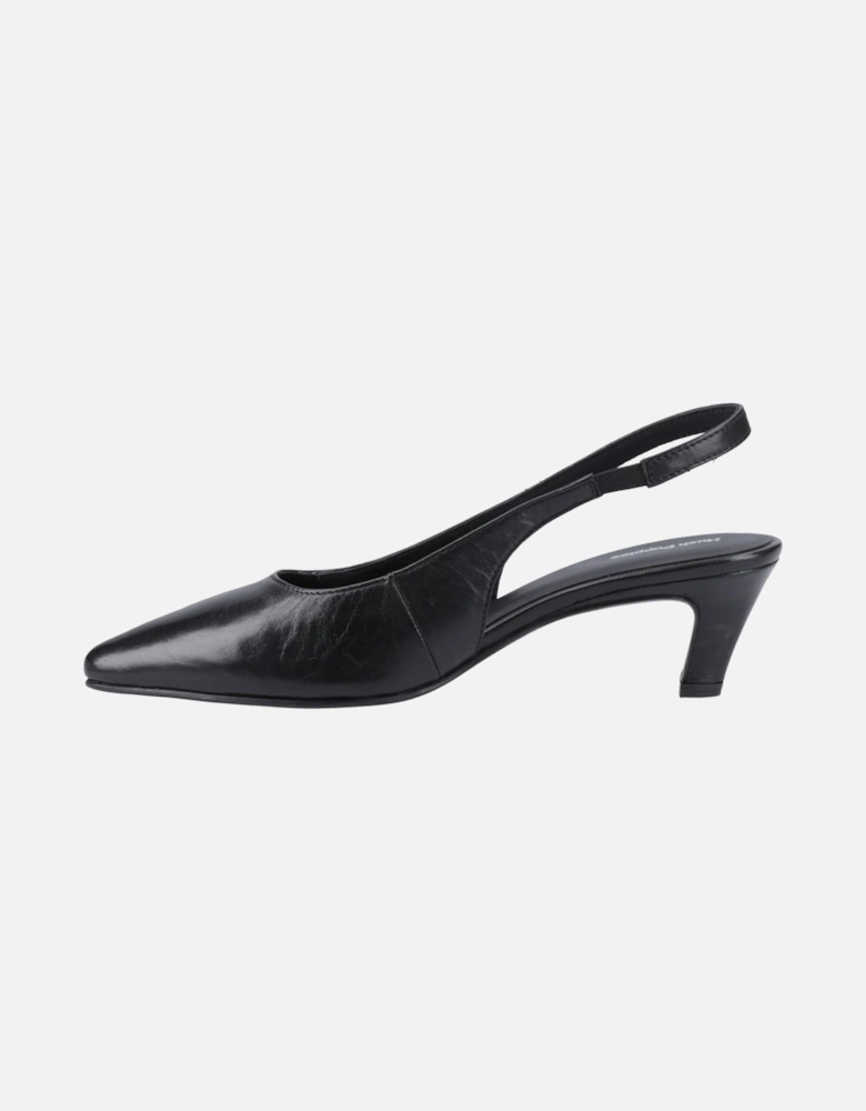 Nahla Leather Women's Black Pointy Slingback Shoes