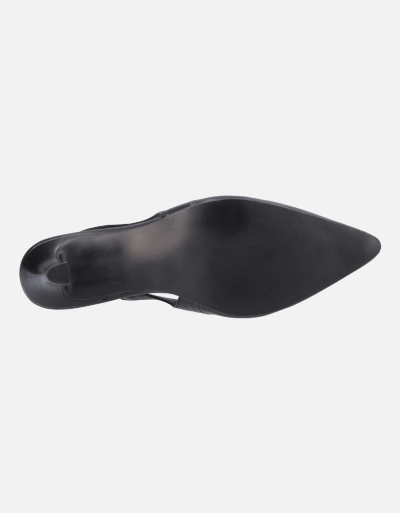 Nahla Leather Women's Black Pointy Slingback Shoes